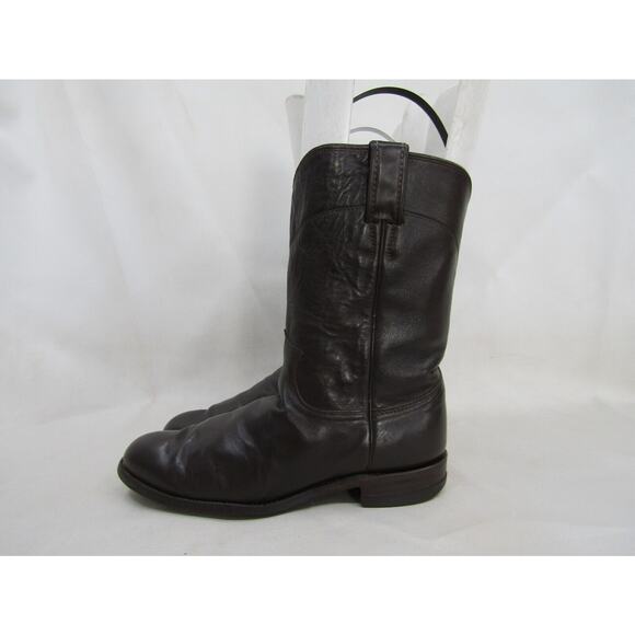 JUSTIN Mens Size 7.5 D Brown All Leather Roper Cowboy Western Boots main image 9